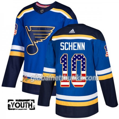 St. Louis Blues Hockeydrakt Brayden Schenn 10 2017-2018 USA Flag Fashion Blå Adidas Authentic - Barn